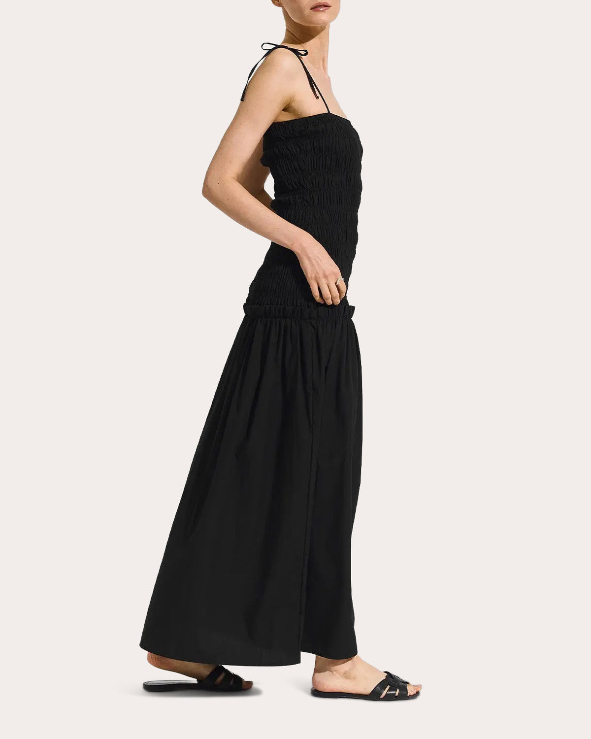 Eddy Smocked Cotton Drop-Waist Maxi Dress