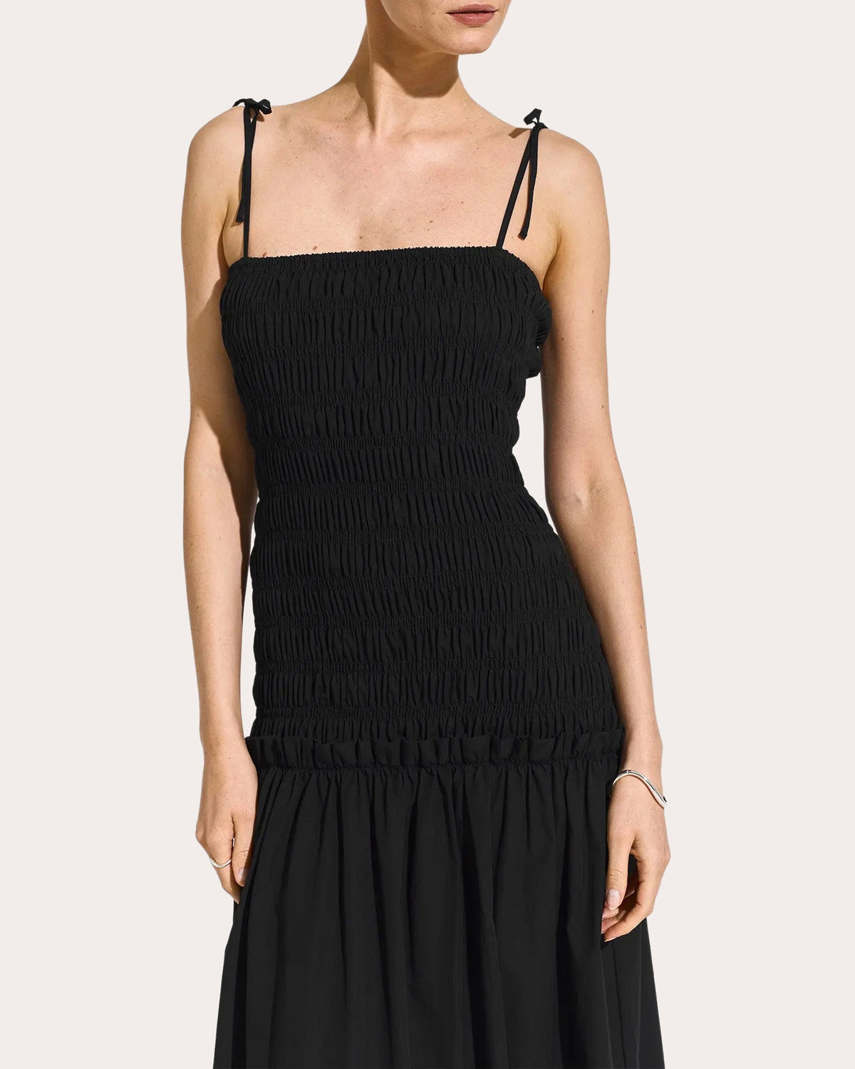 Eddy Smocked Cotton Drop-Waist Maxi Dress