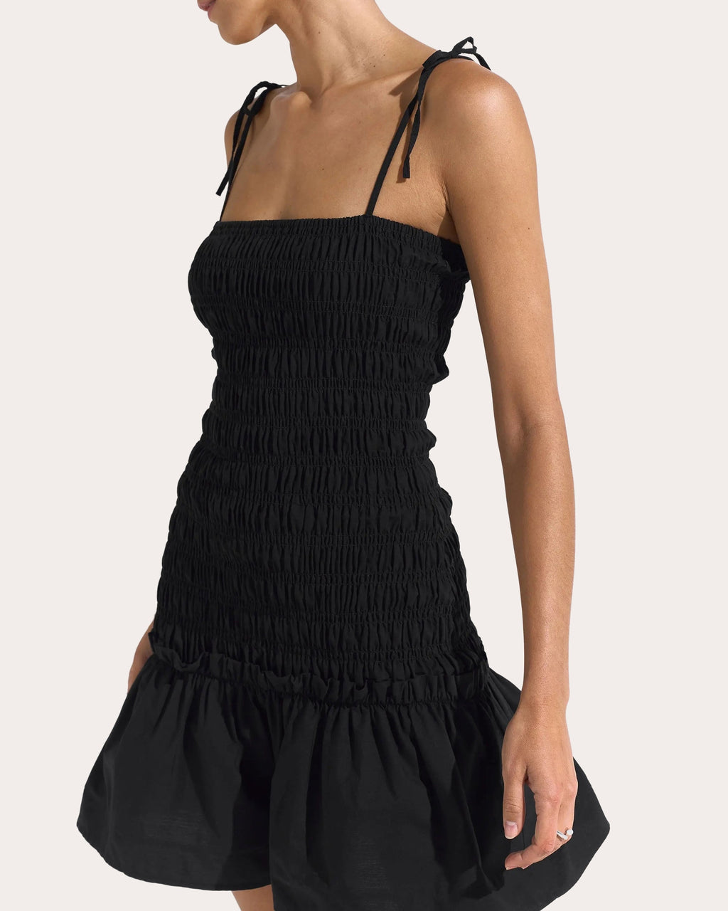 Eddy Smocked Cotton Drop-Waist Mini Dress
