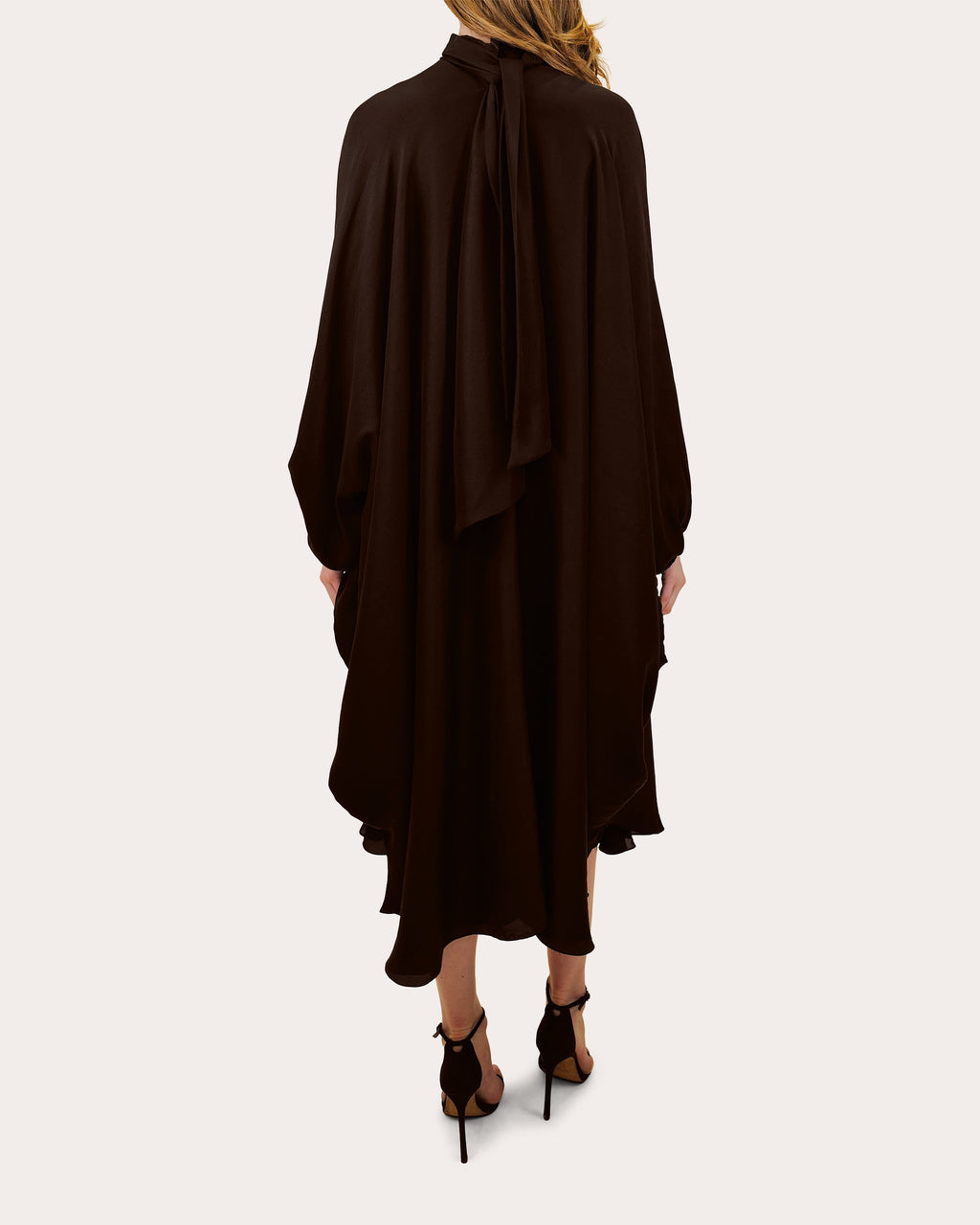 Emlyn Tie-Neck Silk Midi Dress