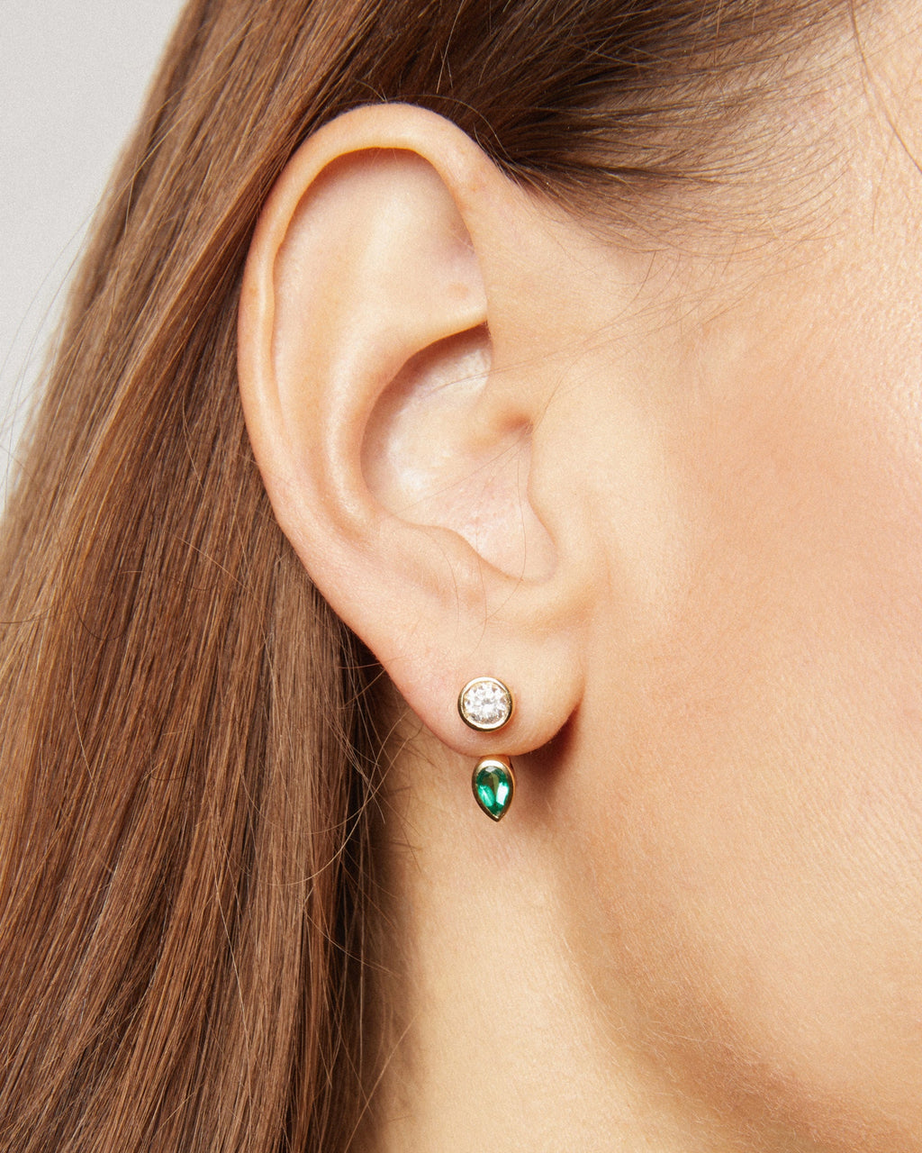 Emerald & 18k Gold Aegis Ear Jacket