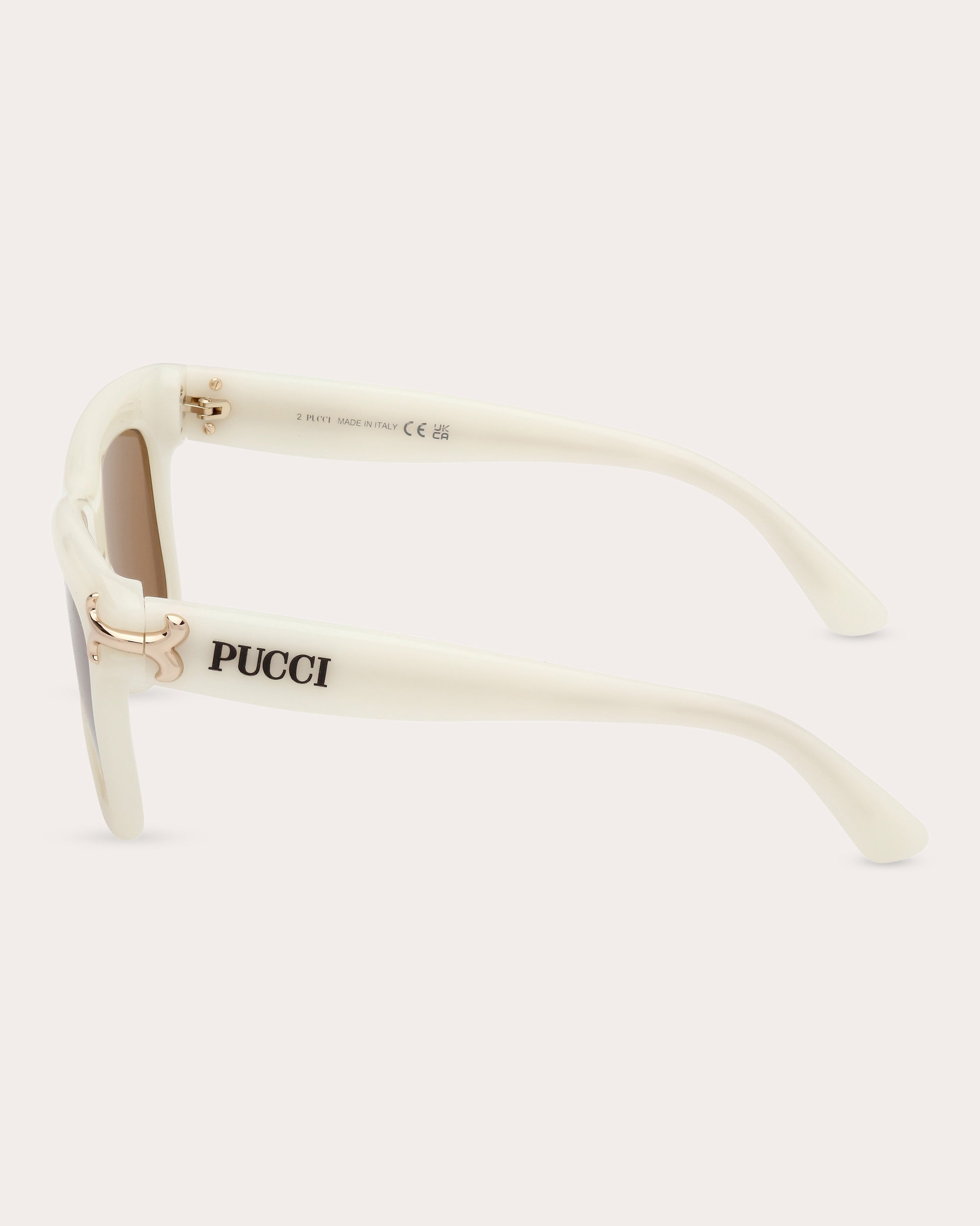 Square-Frame White and Brown Acetate Sunglasses