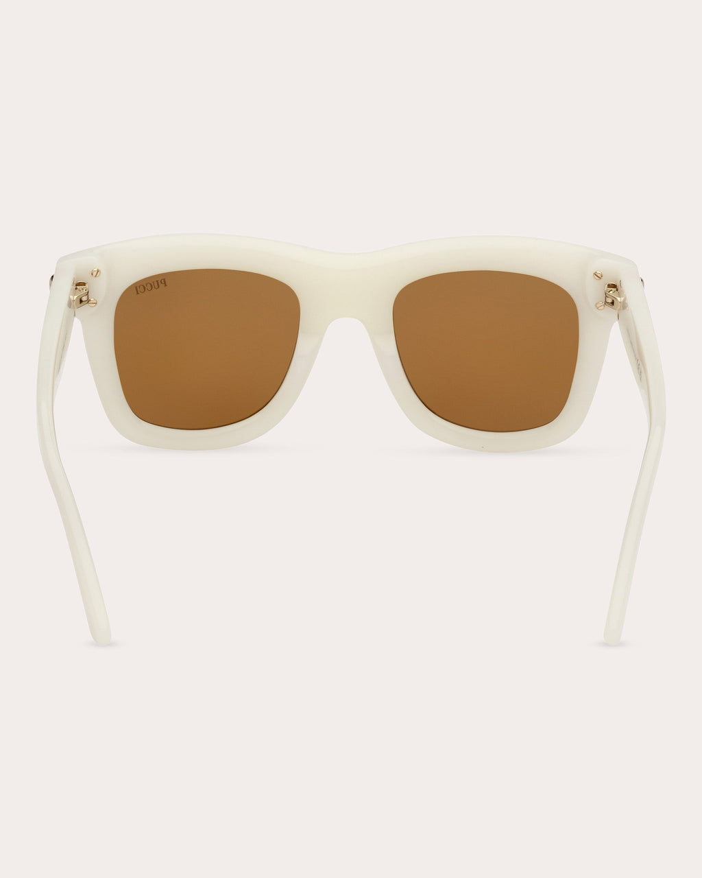 Square-Frame White and Brown Acetate Sunglasses
