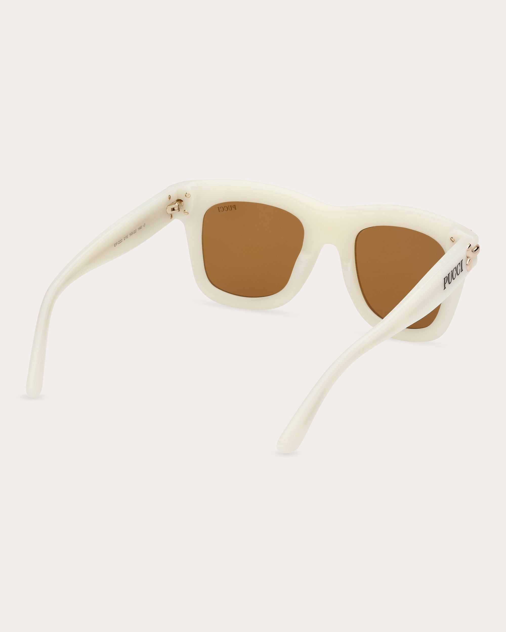 Square-Frame White and Brown Acetate Sunglasses