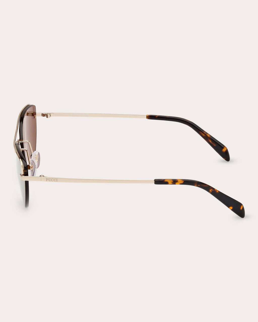 Cat-Eye Brown Mirror Gold-Tone Sunglasses