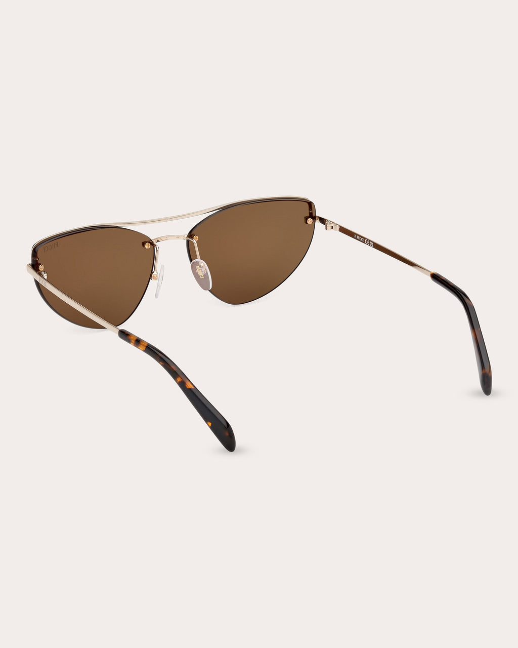 Cat-Eye Brown Mirror Gold-Tone Sunglasses