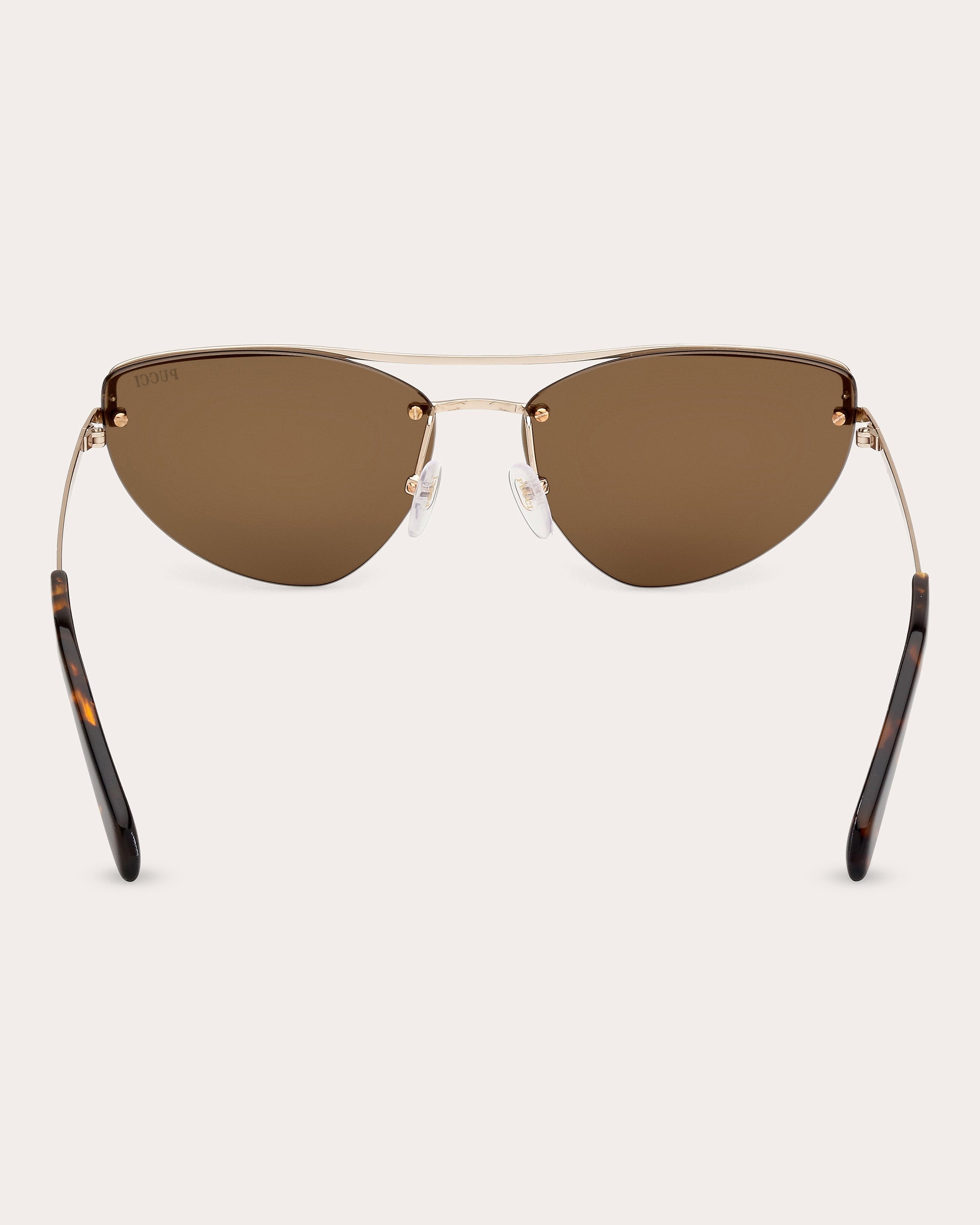 Cat-Eye Brown Mirror Gold-Tone Sunglasses