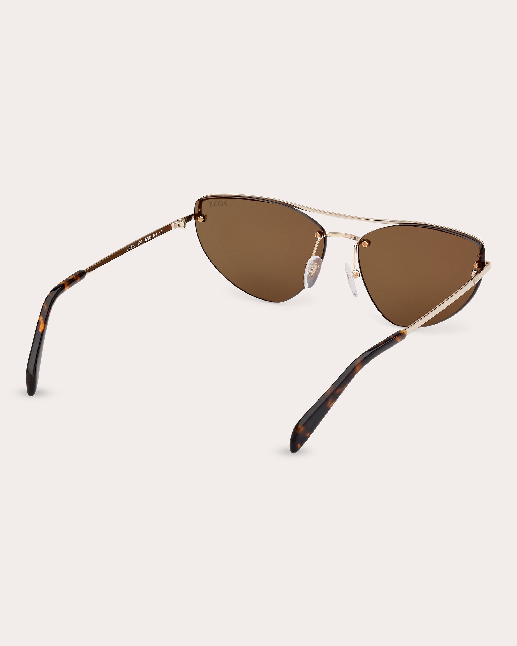 Cat-Eye Brown Mirror Gold-Tone Sunglasses