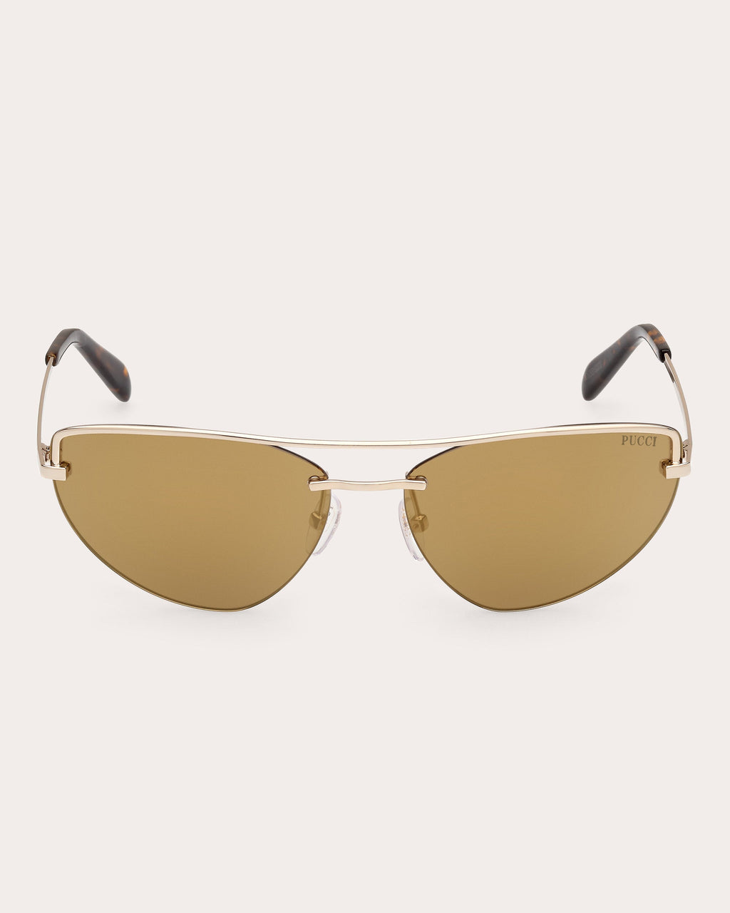 Cat-Eye Brown Mirror Gold-Tone Sunglasses