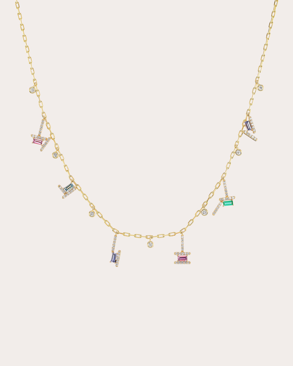 Diamond & 14k Gold Ethereal Jewels Station Necklace