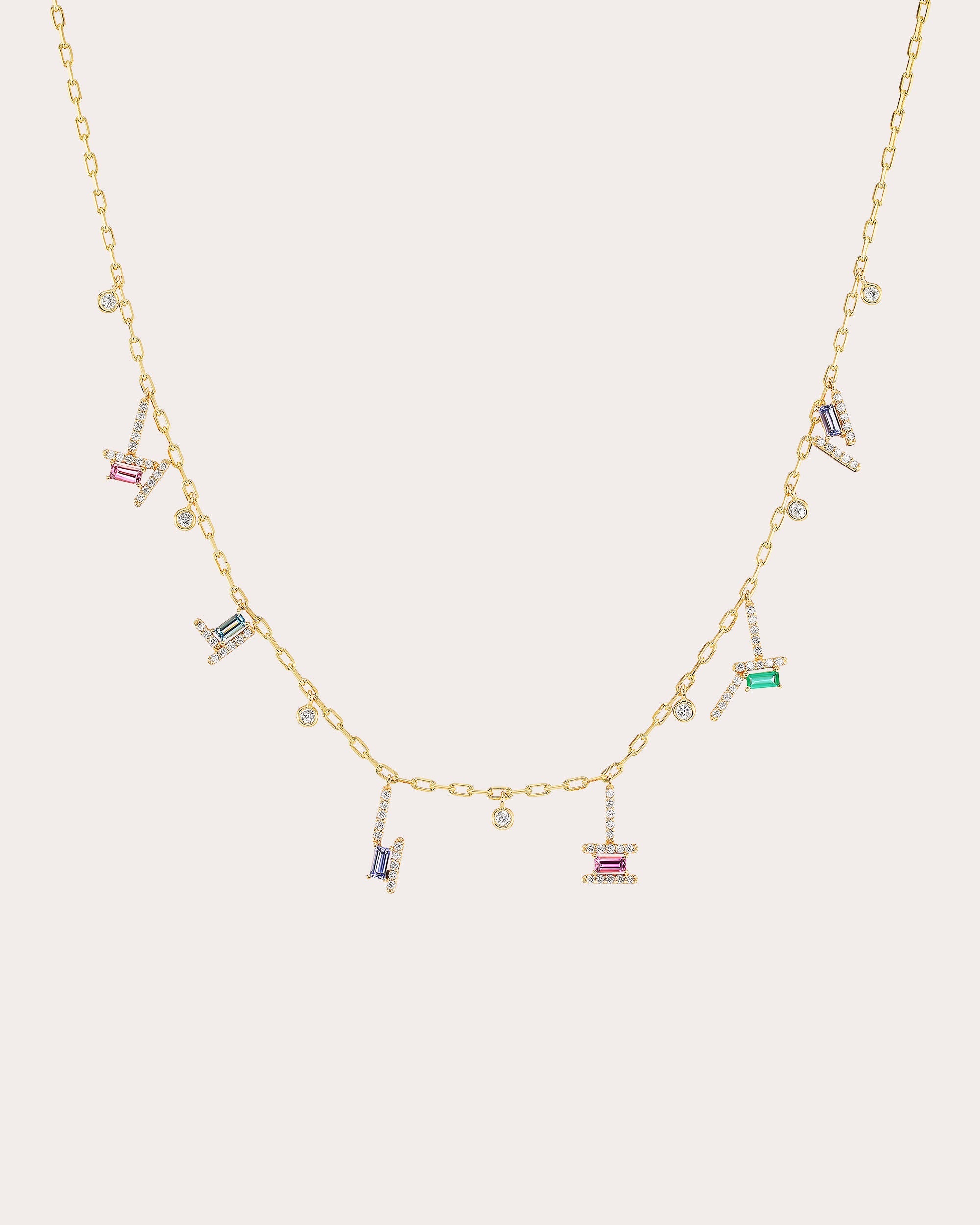 Diamond & 14k Gold Ethereal Jewels Station Necklace