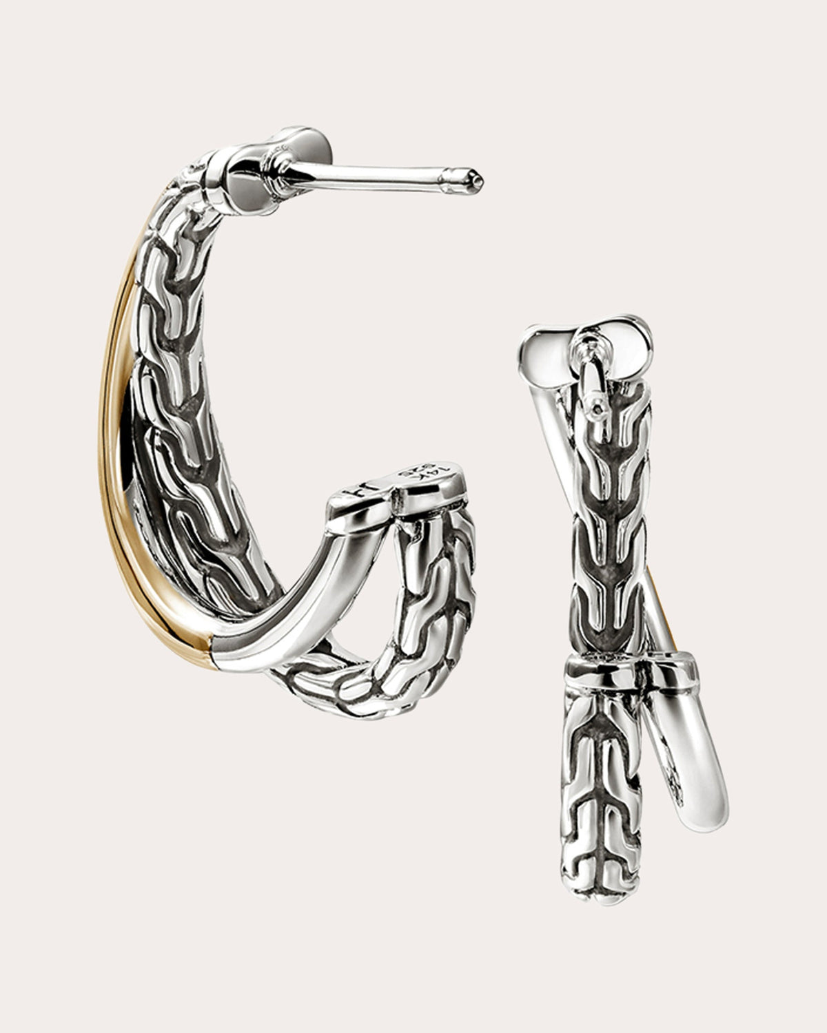 Two-Tone JH Essential Crossover Hoop Earrings