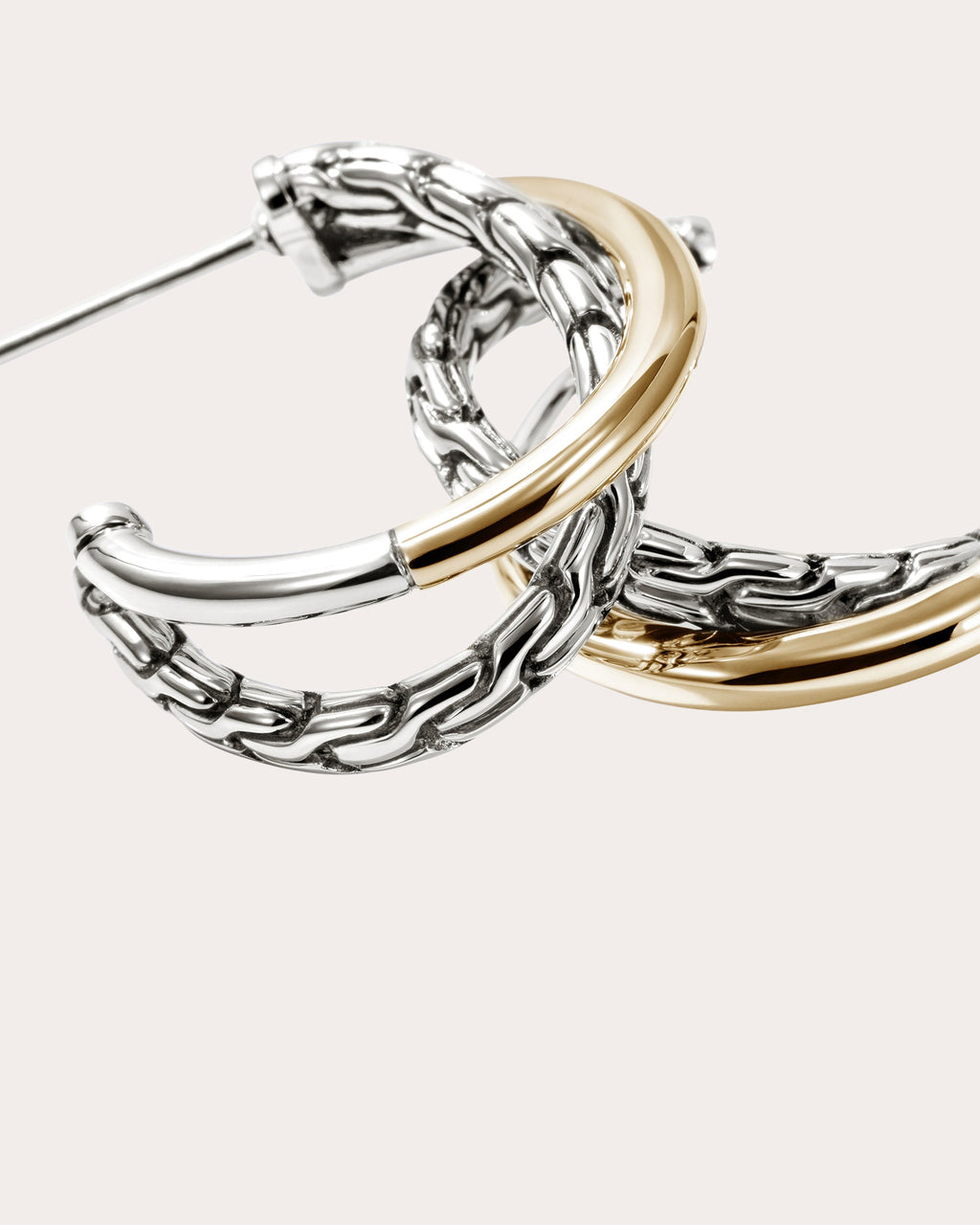 Two-Tone JH Essential Crossover Hoop Earrings