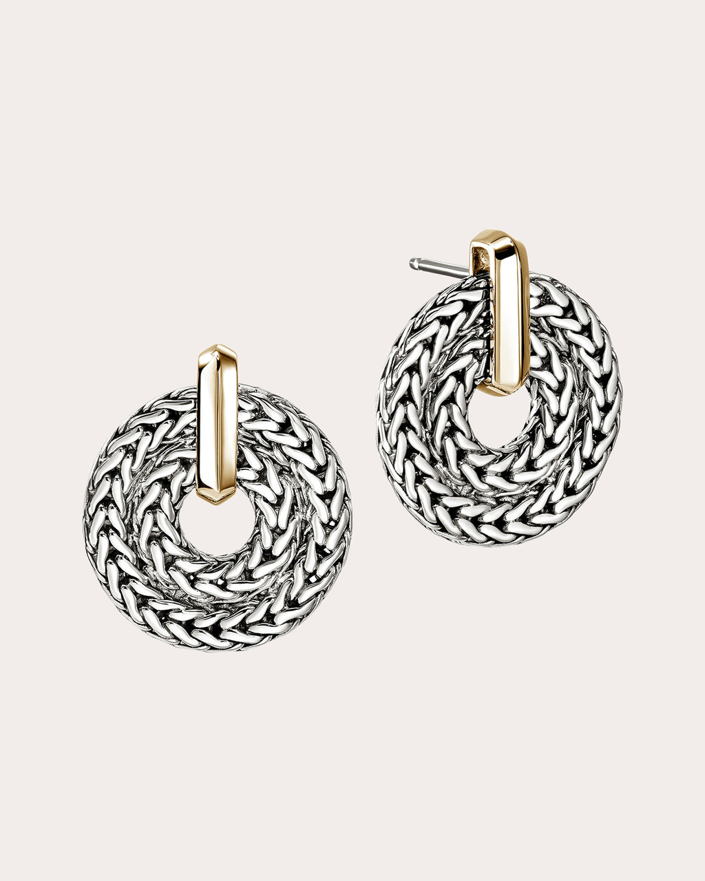 Two-Tone Icon Link Earrings