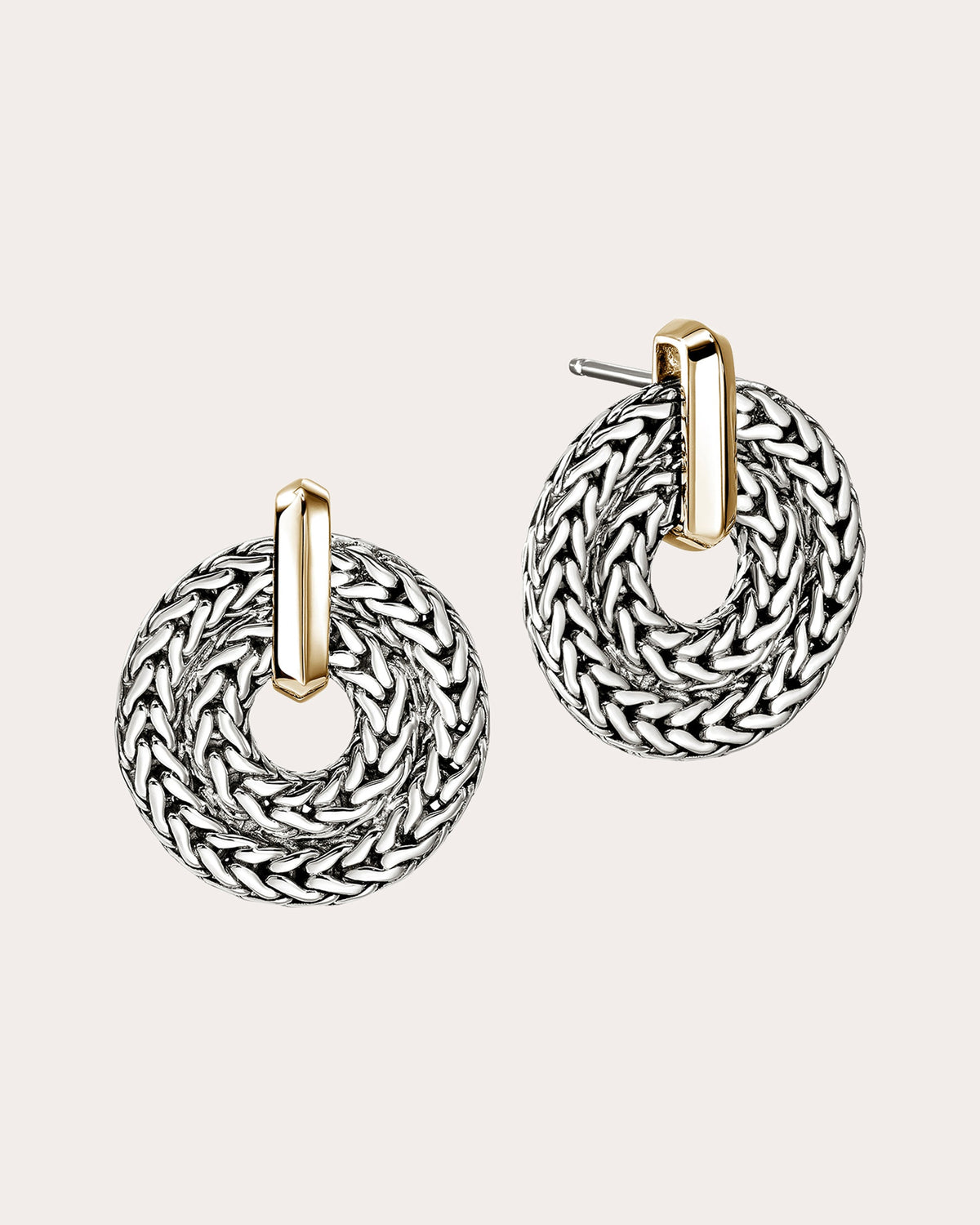 Two-Tone Icon Link Earrings