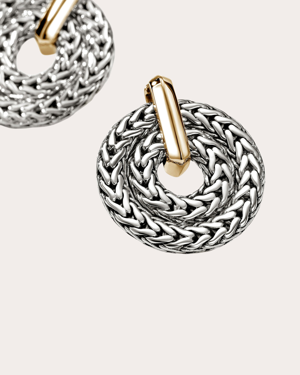 Two-Tone Icon Link Earrings