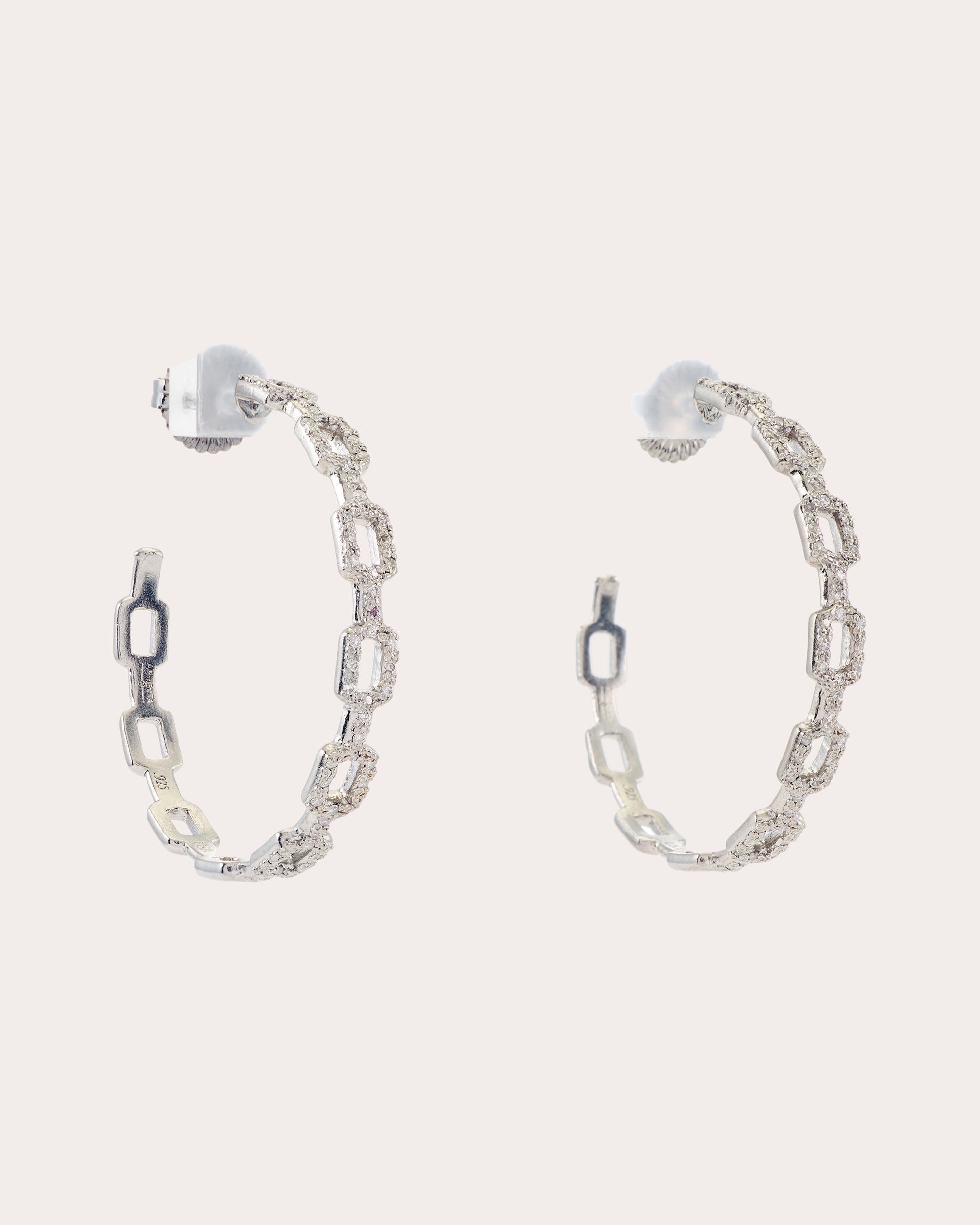 Diamond Paperclip Hoop Earrings