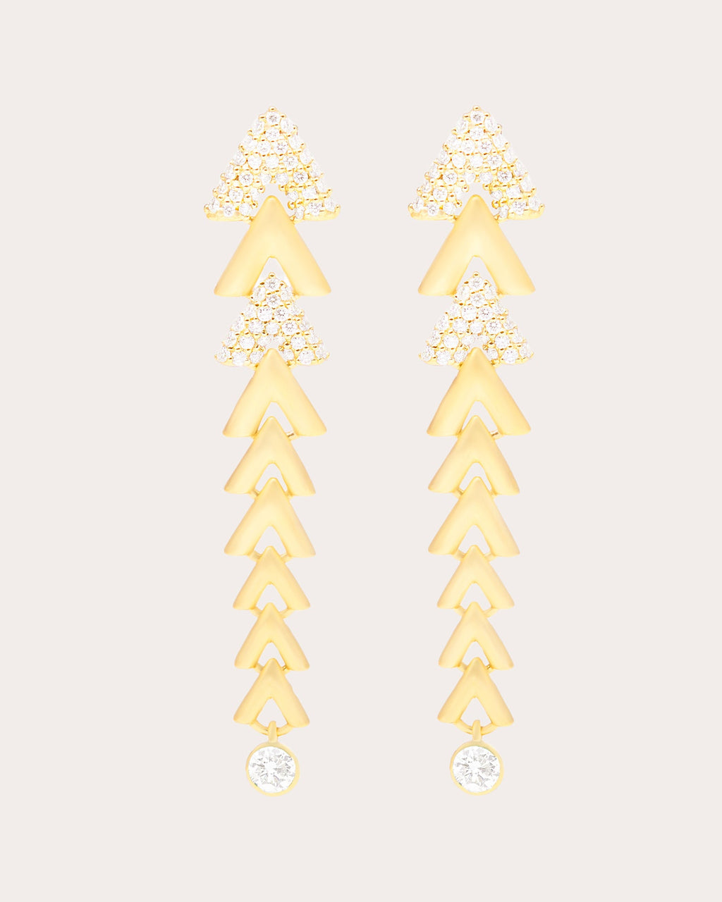 Diamond & 14k Gold Spark Chevron Drop Earrings