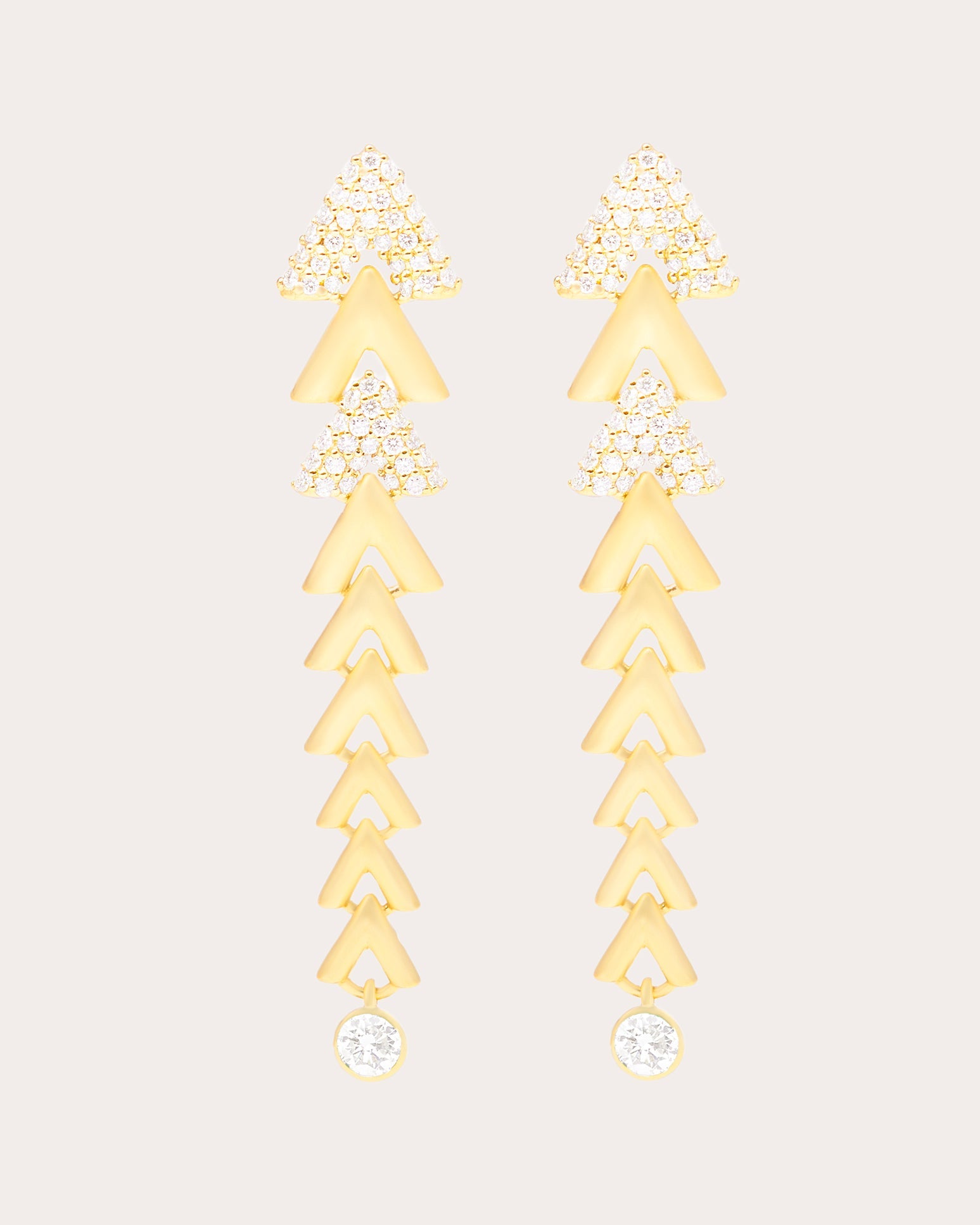 Diamond & 14k Gold Spark Chevron Drop Earrings