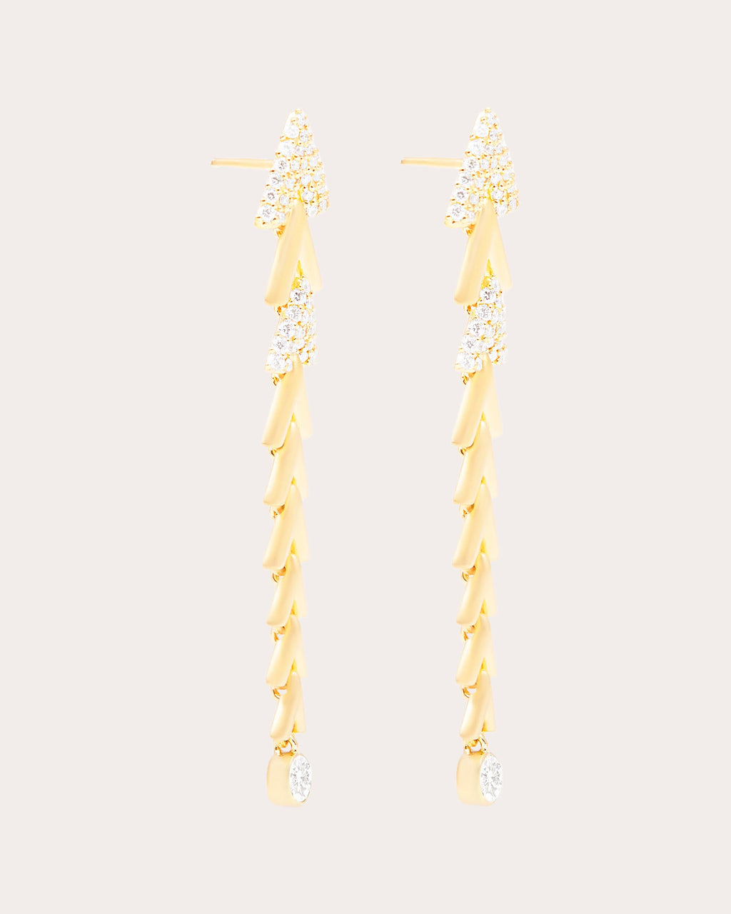 Diamond & 14k Gold Spark Chevron Drop Earrings