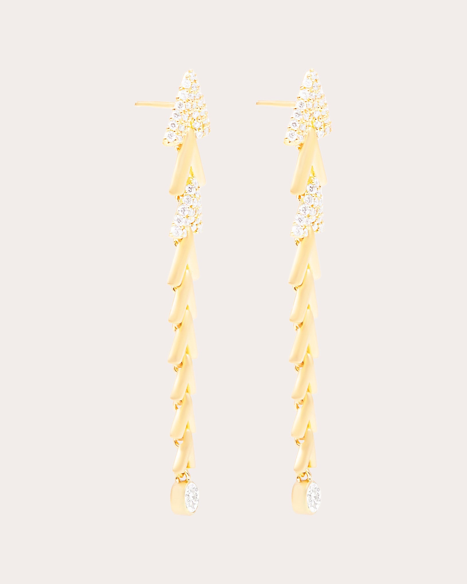 Diamond & 14k Gold Spark Chevron Drop Earrings