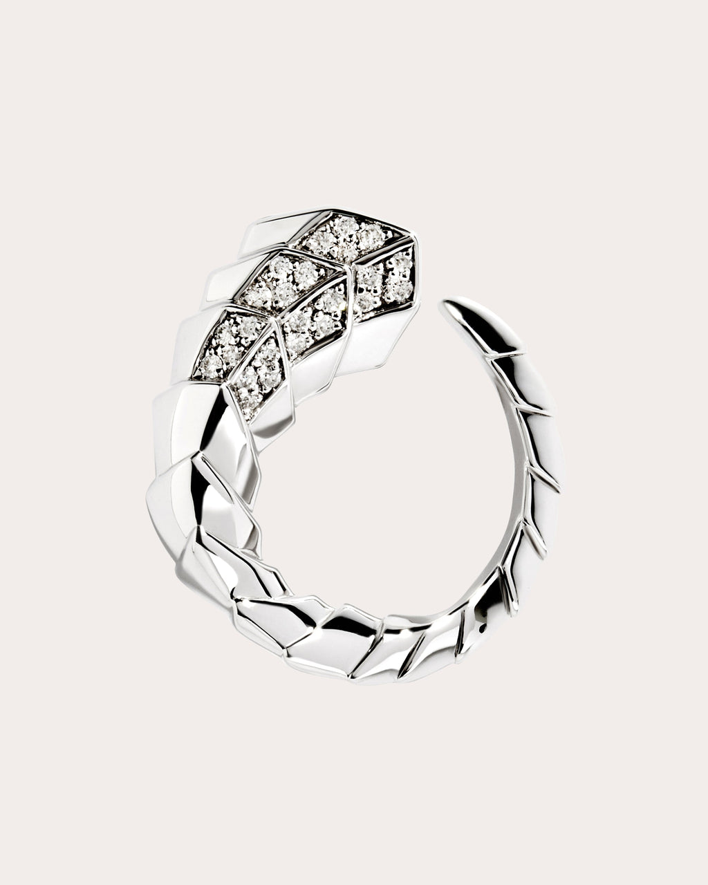 Stairway Rhodium-Plated Sterling Silver Diamond Single Earring