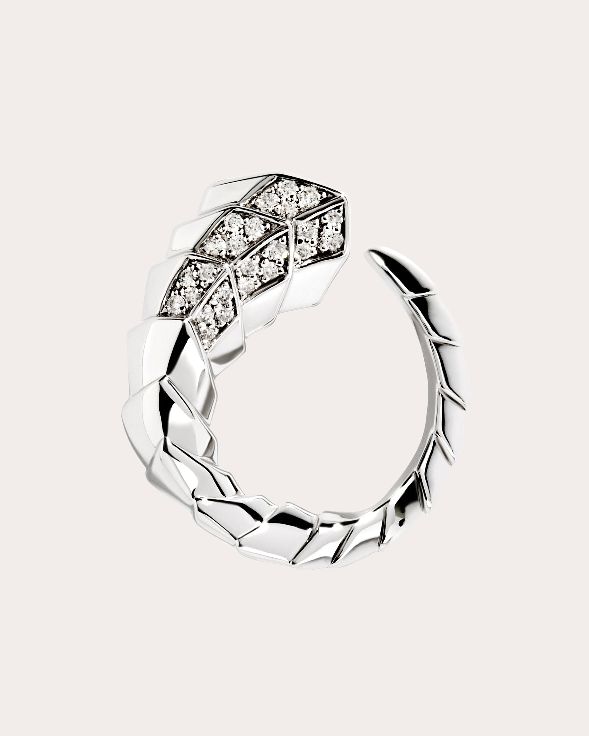 Stairway Rhodium-Plated Sterling Silver Diamond Single Earring