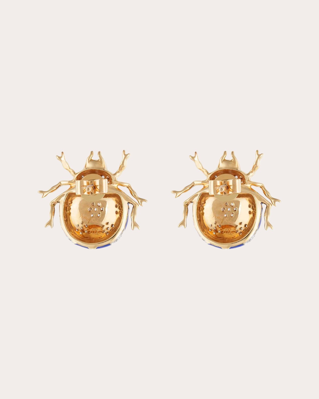 Sapphire & Diamond Blue Fauna Ladybug Stud Earrings