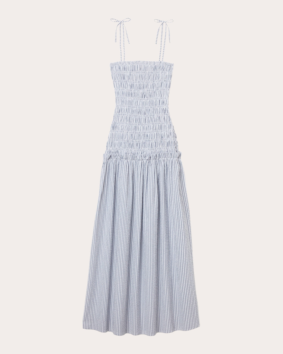 Eddy Smocked Stripe Drop-Waist Maxi Dress