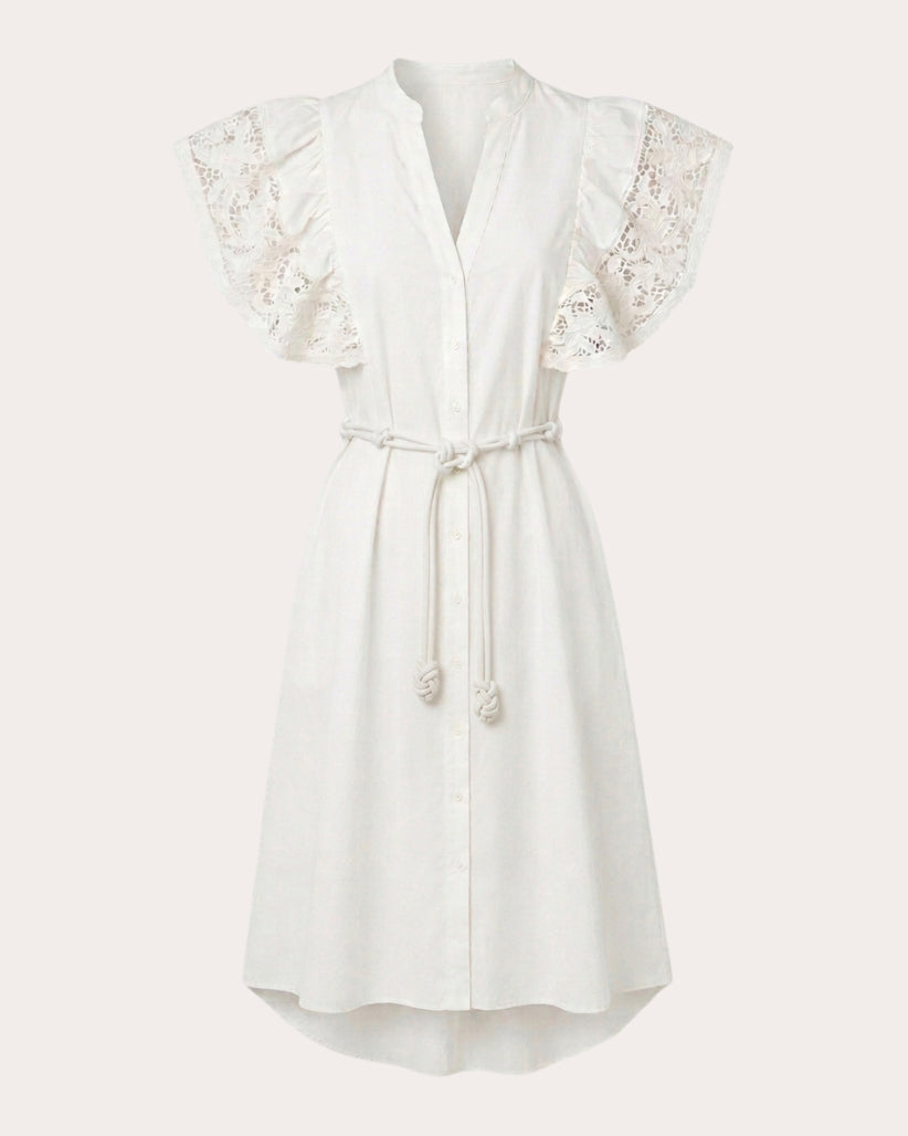 Elenore Poplin Button-Front Midi Dress