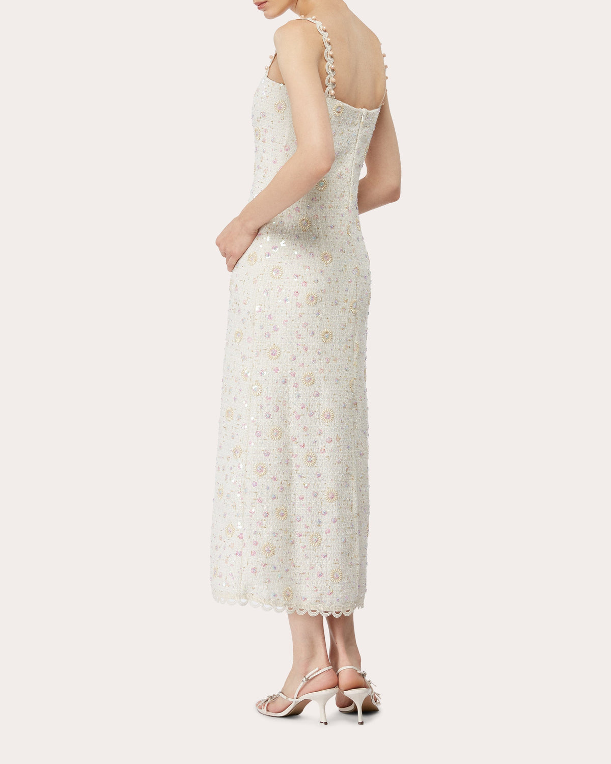 Elise Sequin Tweed Maxi Dress