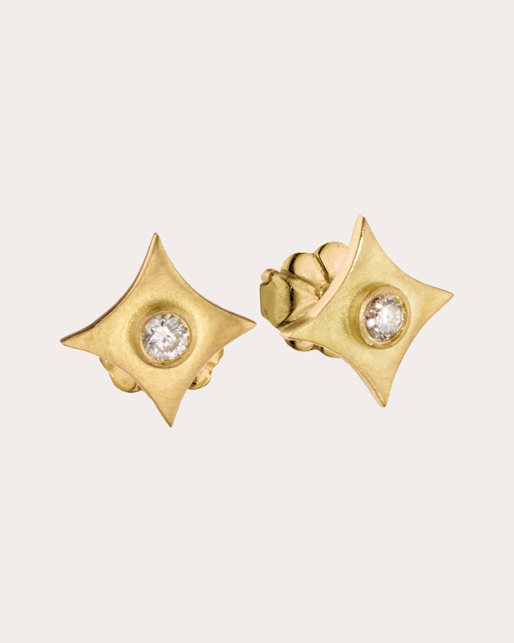 North Star 18K Gold Diamond Stud Earrings