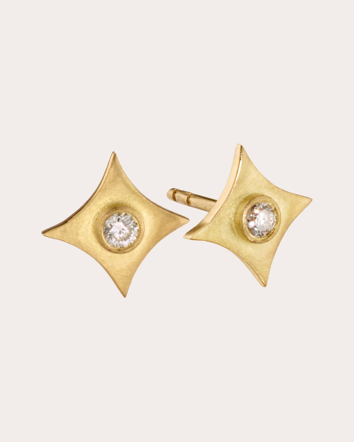 North Star 18K Gold Diamond Stud Earrings