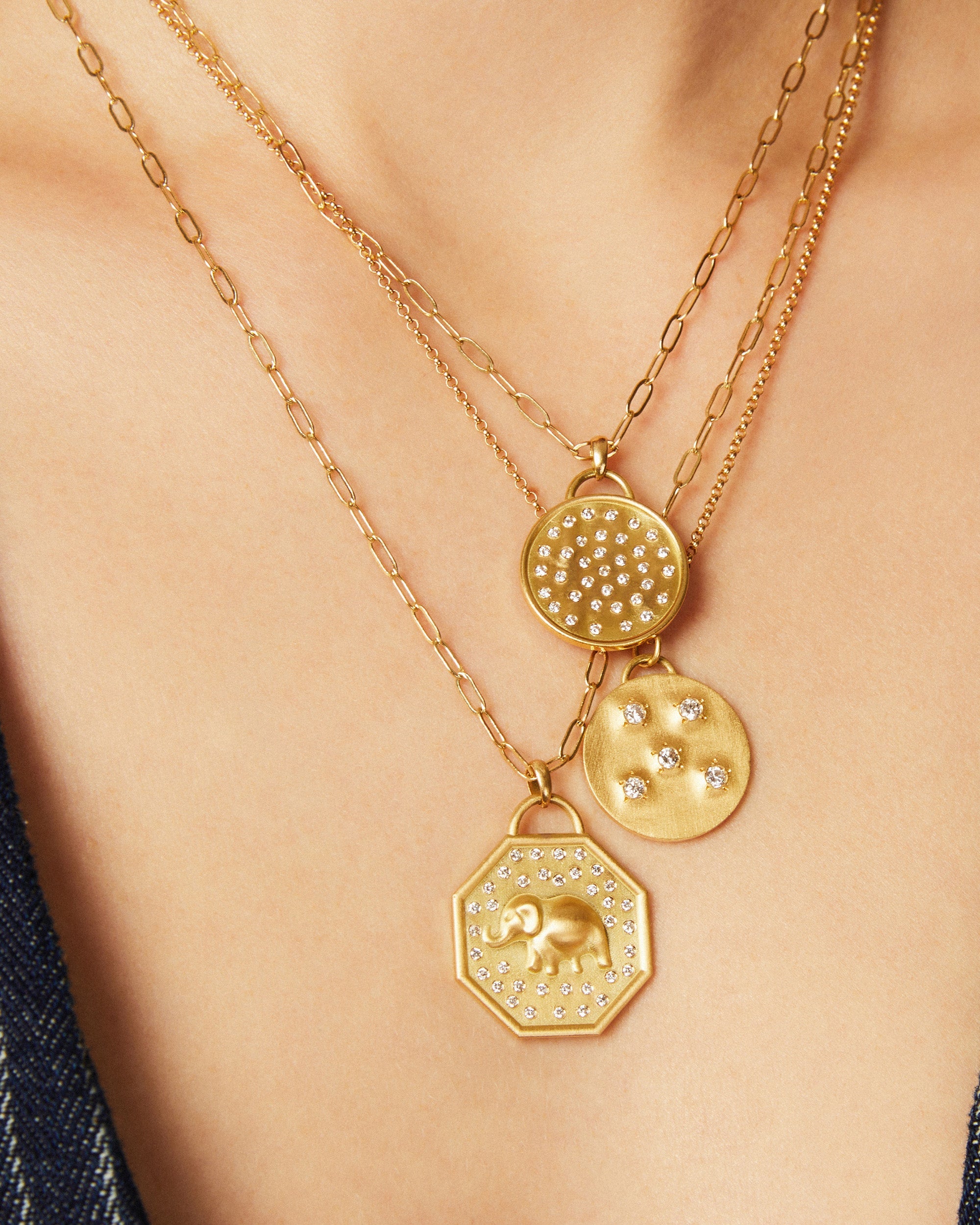 Diamond & 18k Gold Fairy Dust Pendant Necklace