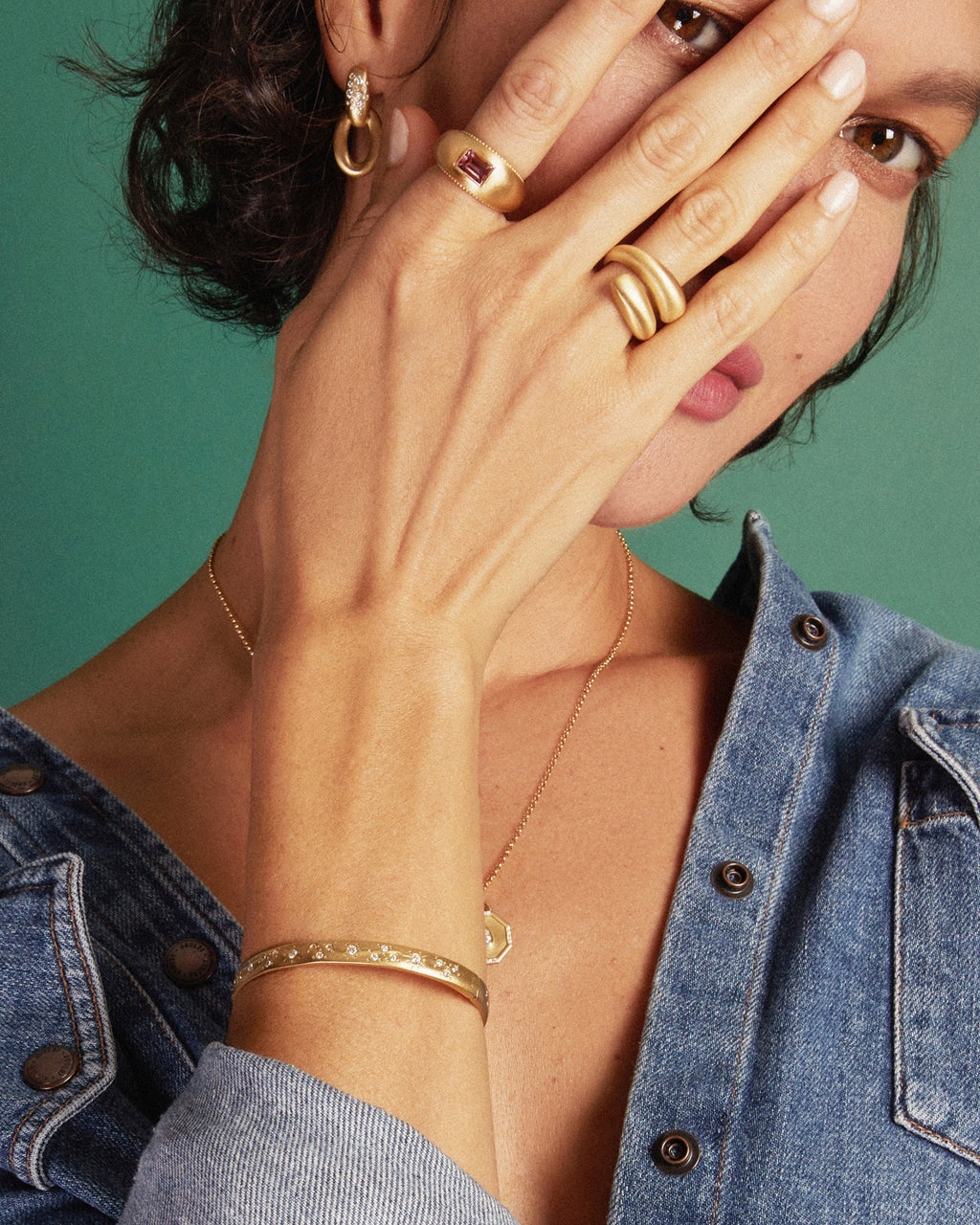 Diamond & 18k Gold Fairy Dust Bangle