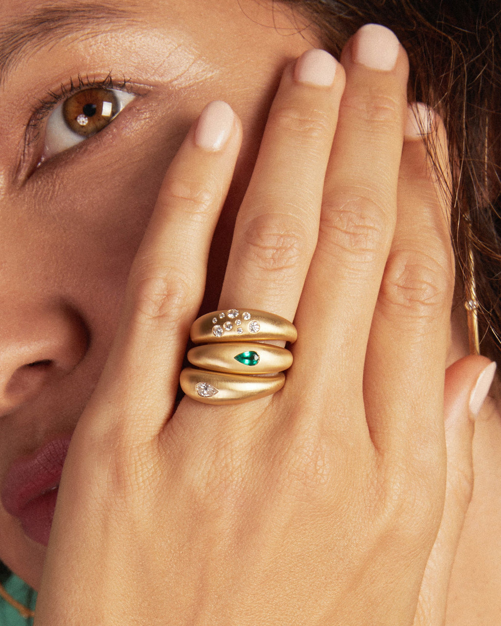 Diamond & 18k Gold Fairy Dust Teardrop Ring