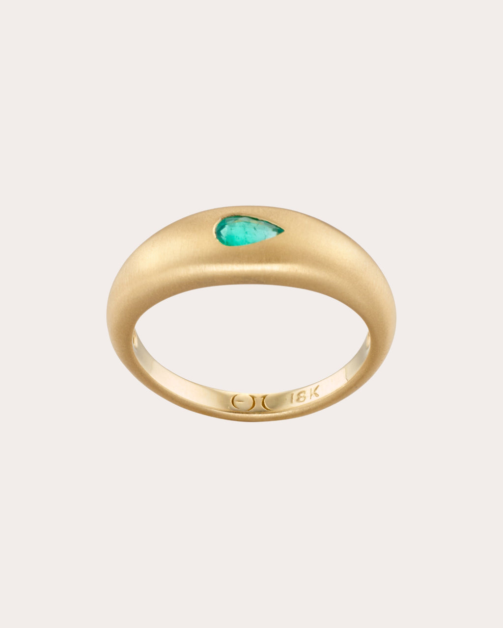 Emerald & 18k Gold Fairy Dust Teardrop Ring