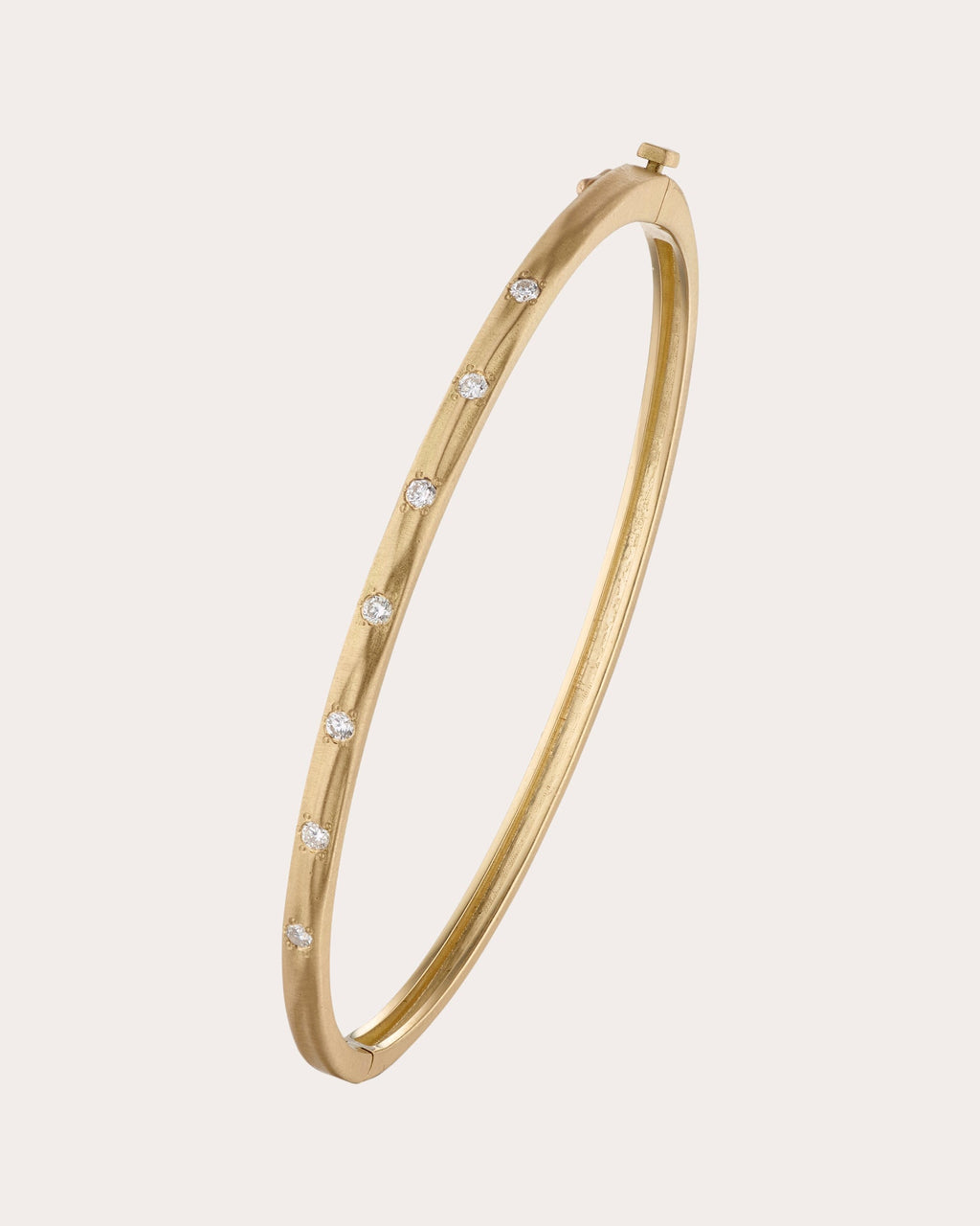 Diamond & 18k Gold Seven in a Row Bangle