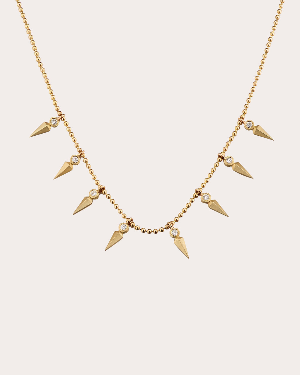 Diamond & 18k Gold Dagger Station Necklace