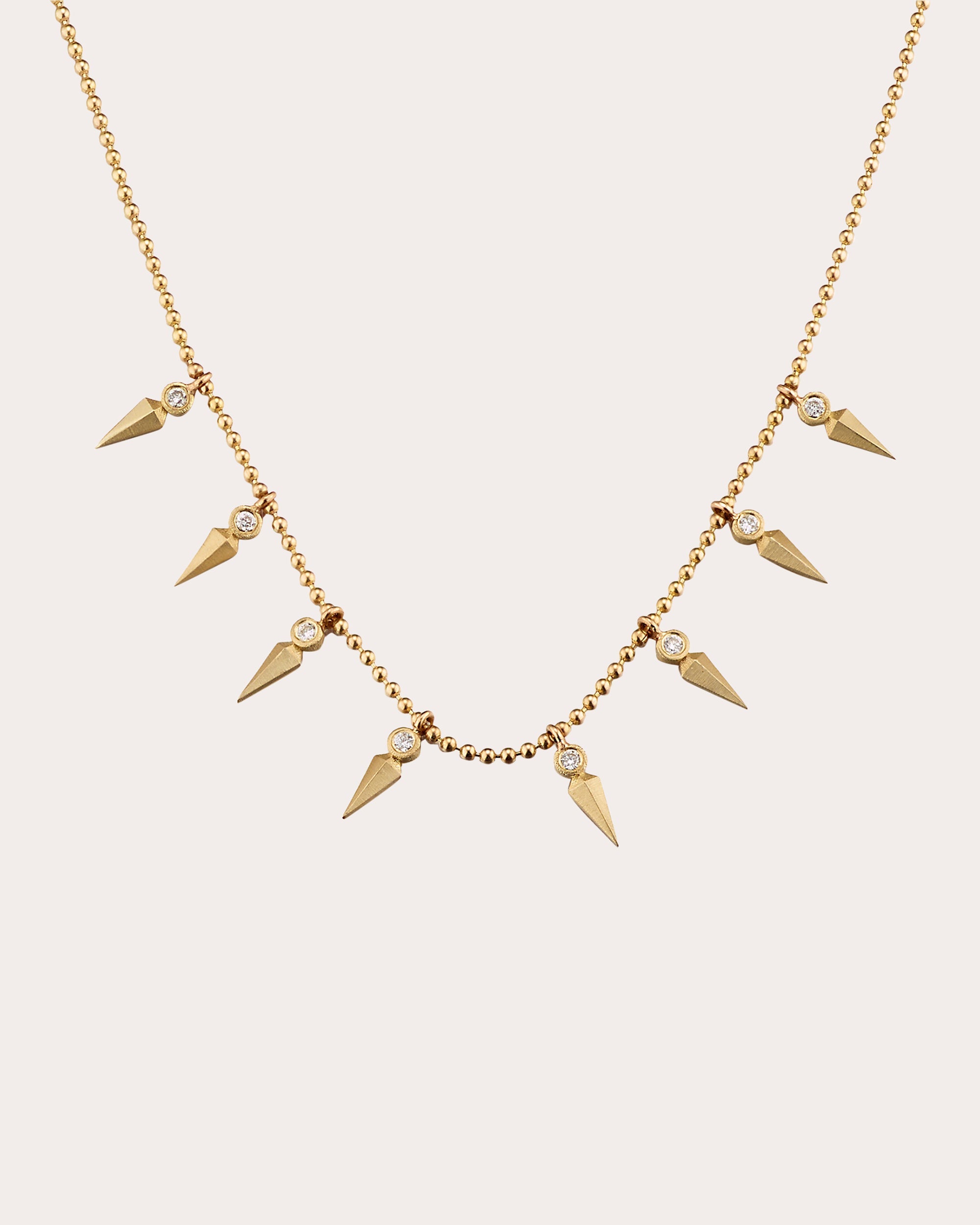 Diamond & 18k Gold Dagger Station Necklace