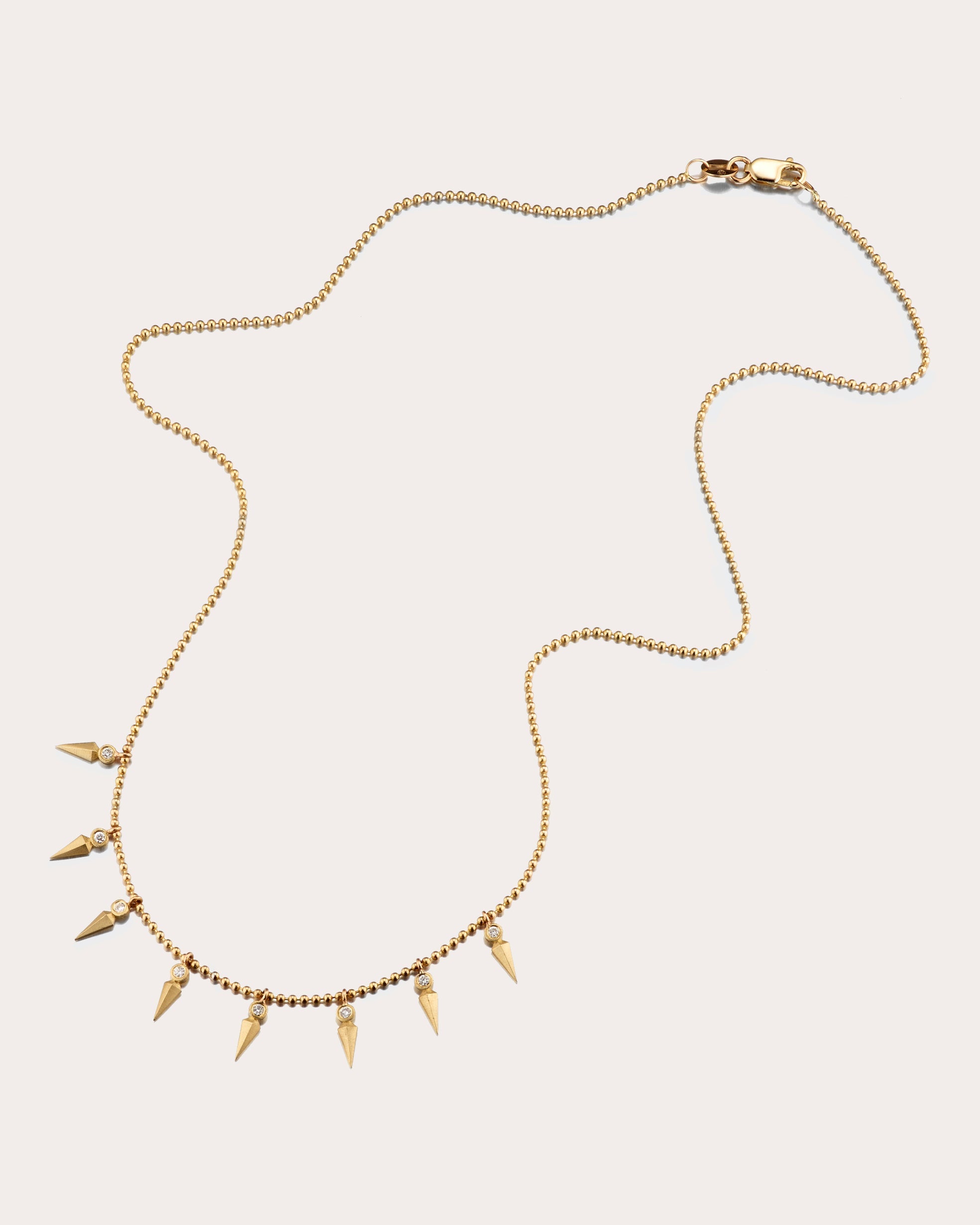 Diamond & 18k Gold Dagger Station Necklace