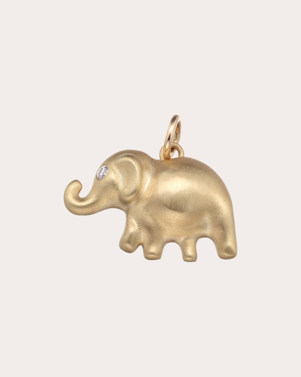 Diamond & 18k Gold Large Elephant Charm