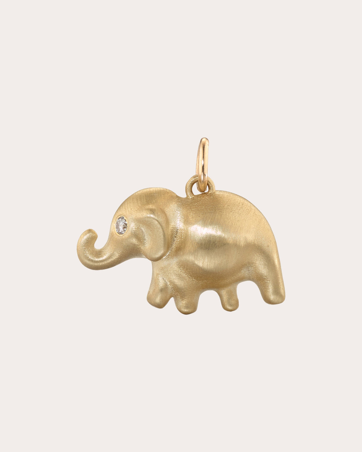 Diamond & 18k Gold Large Elephant Charm