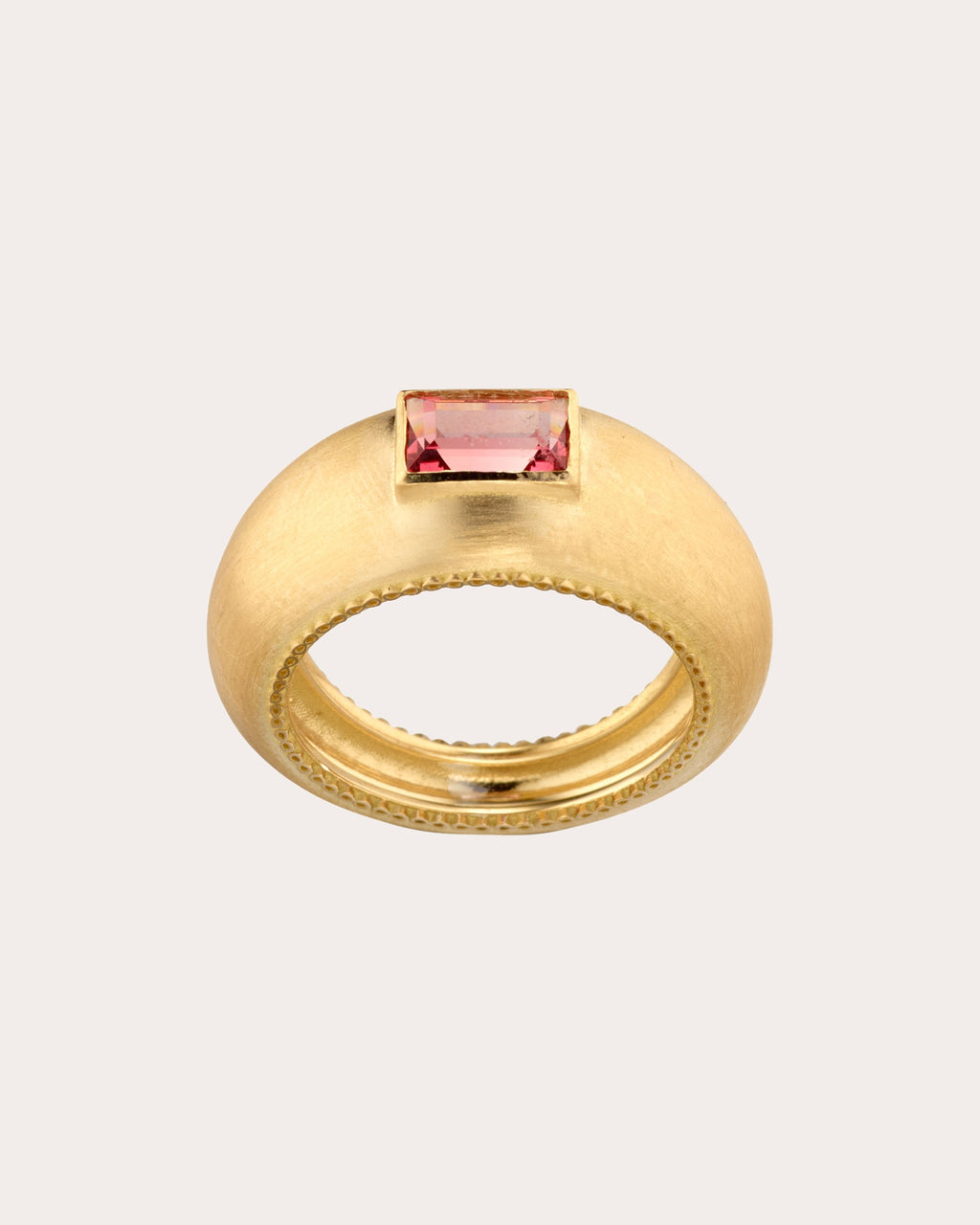 Pink Tourmaline & 18k Gold Infinity Bubble Ring