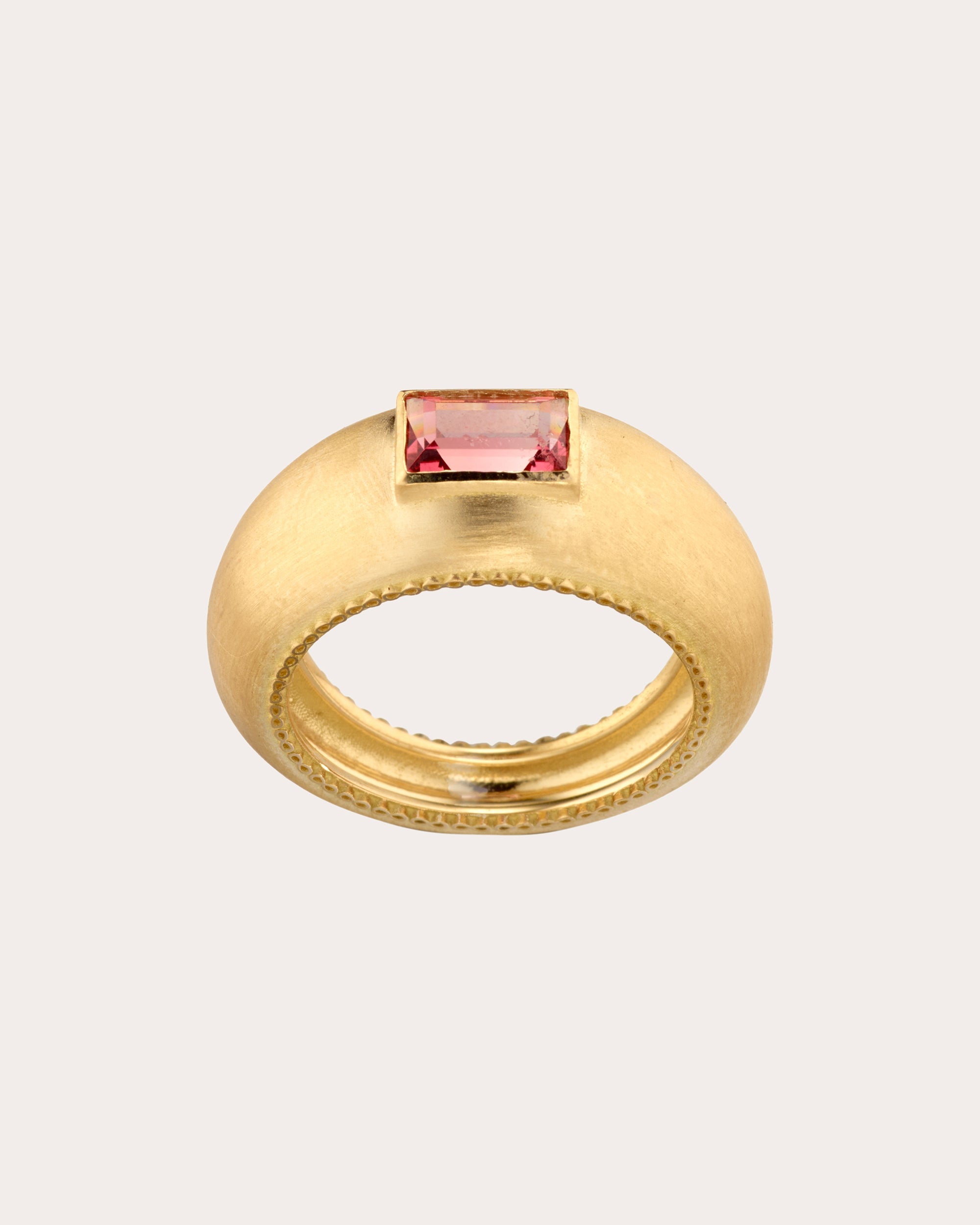Pink Tourmaline & 18k Gold Infinity Bubble Ring
