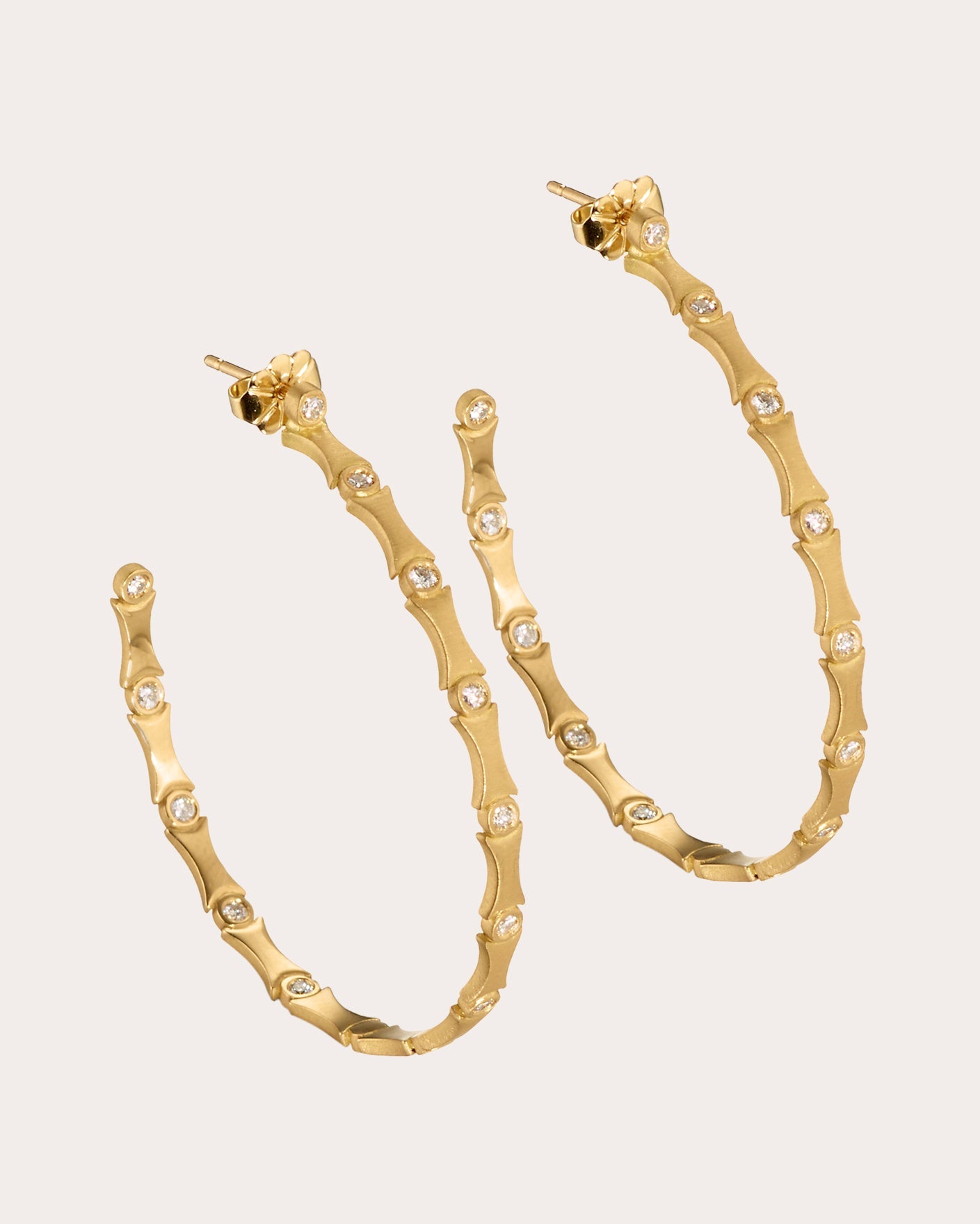 Diamond & 18k Gold Stability Hoop Earrings