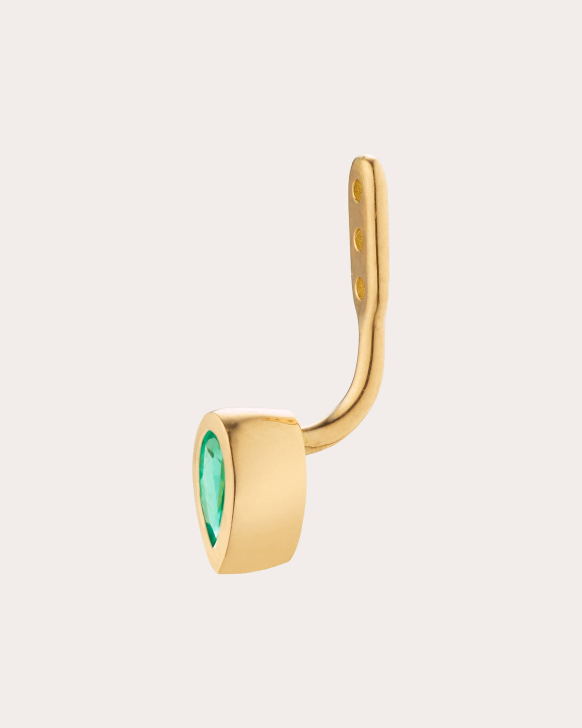 Emerald & 18k Gold Aegis Ear Jacket