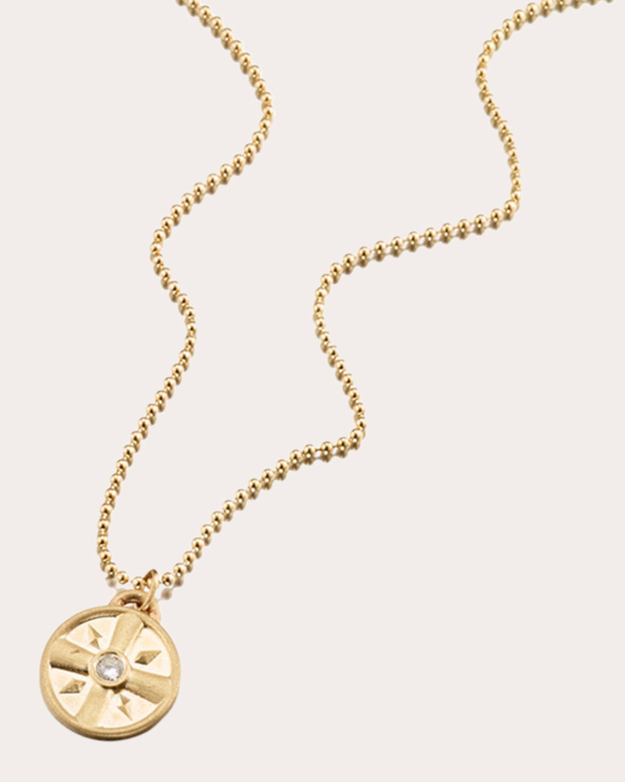 Diamond & 14k Gold Mini Eye of the Sun Pendant Necklace