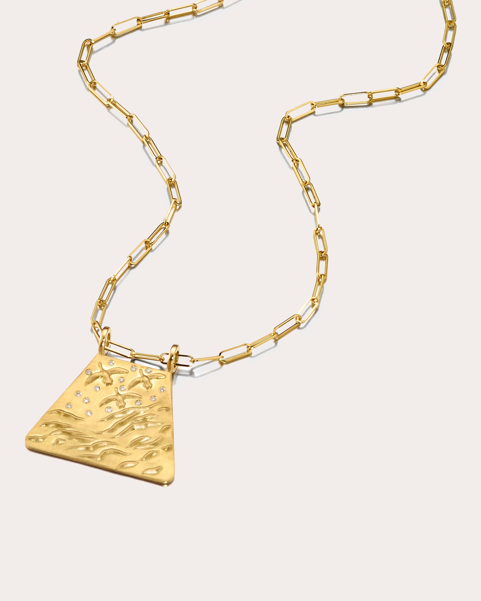 Diamond & 18k Gold Air Pendant Necklace