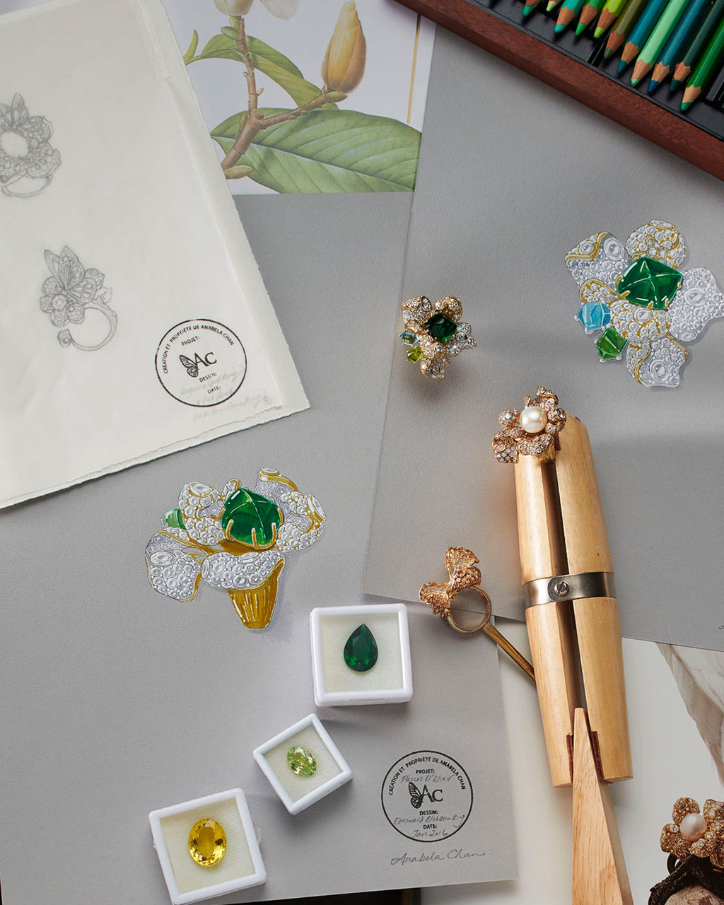 Emerald Blossom Ring